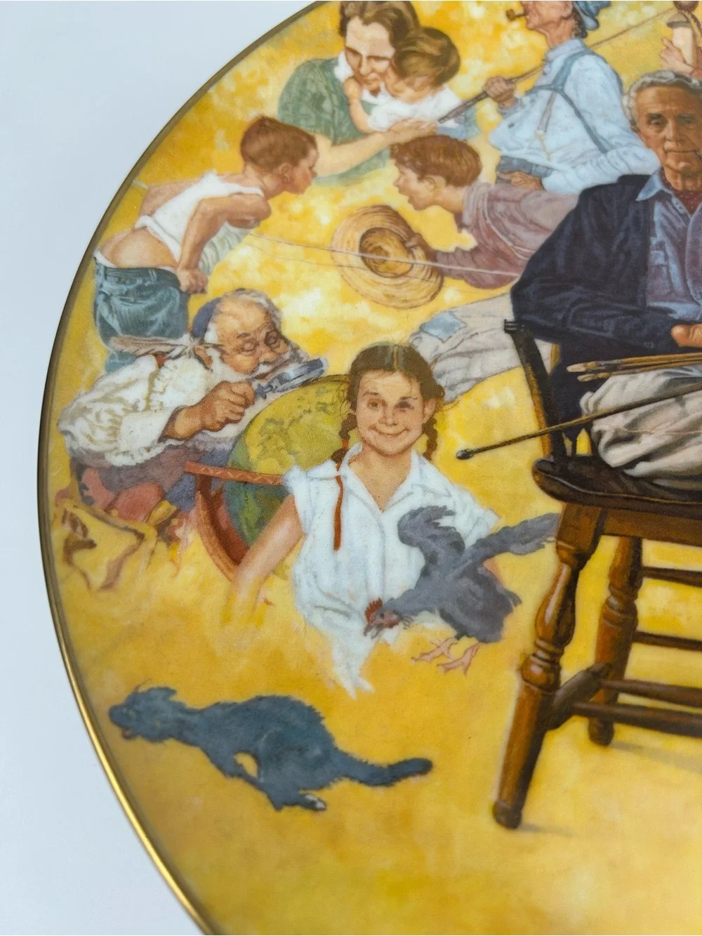 FINAL SALE! Viletta Norman Rockwell Remembered 1979 Collector Plate Gold Trim
